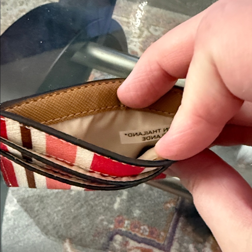 Coach Multicolor Striped Card Holder - Picture 3 of 5